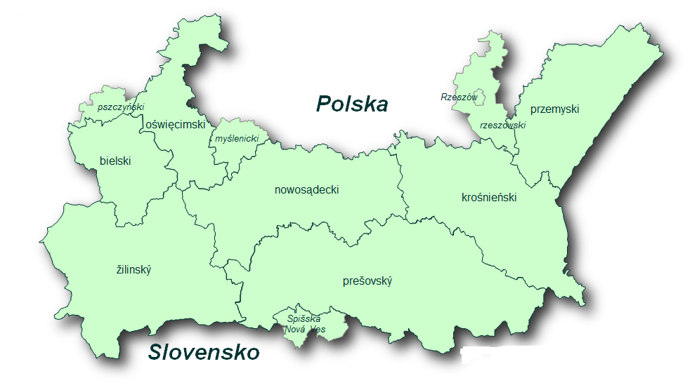 Obszar wsparcia programu Polska - Słowacja