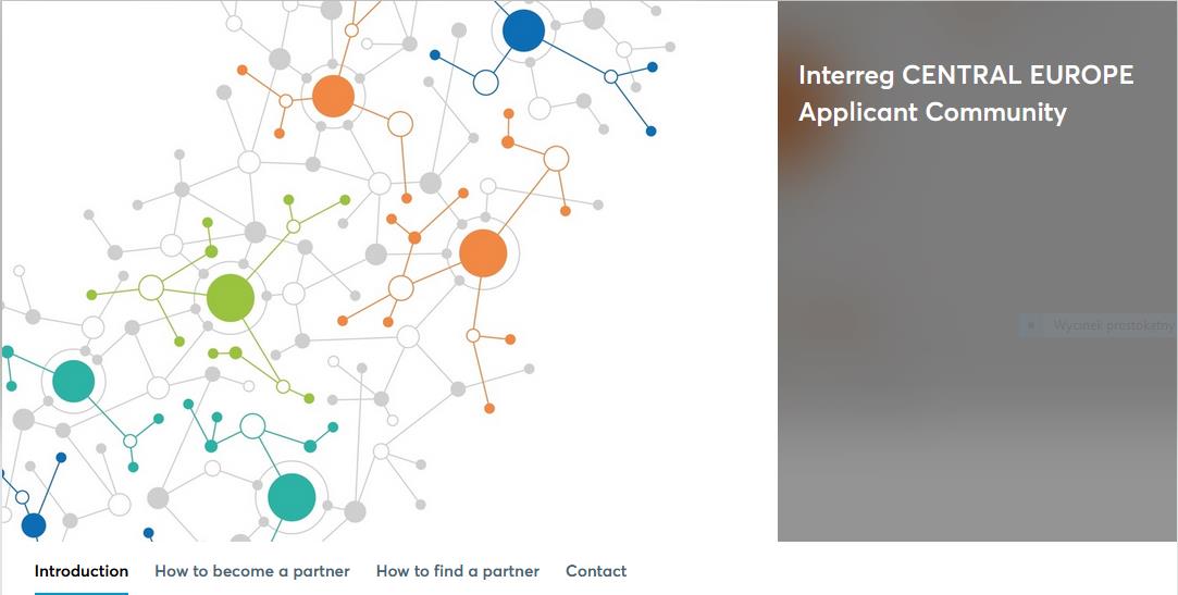 baner narzędzia do poszukiwania partnerów do projektów Interreg Europa Środkowa 2021-2027