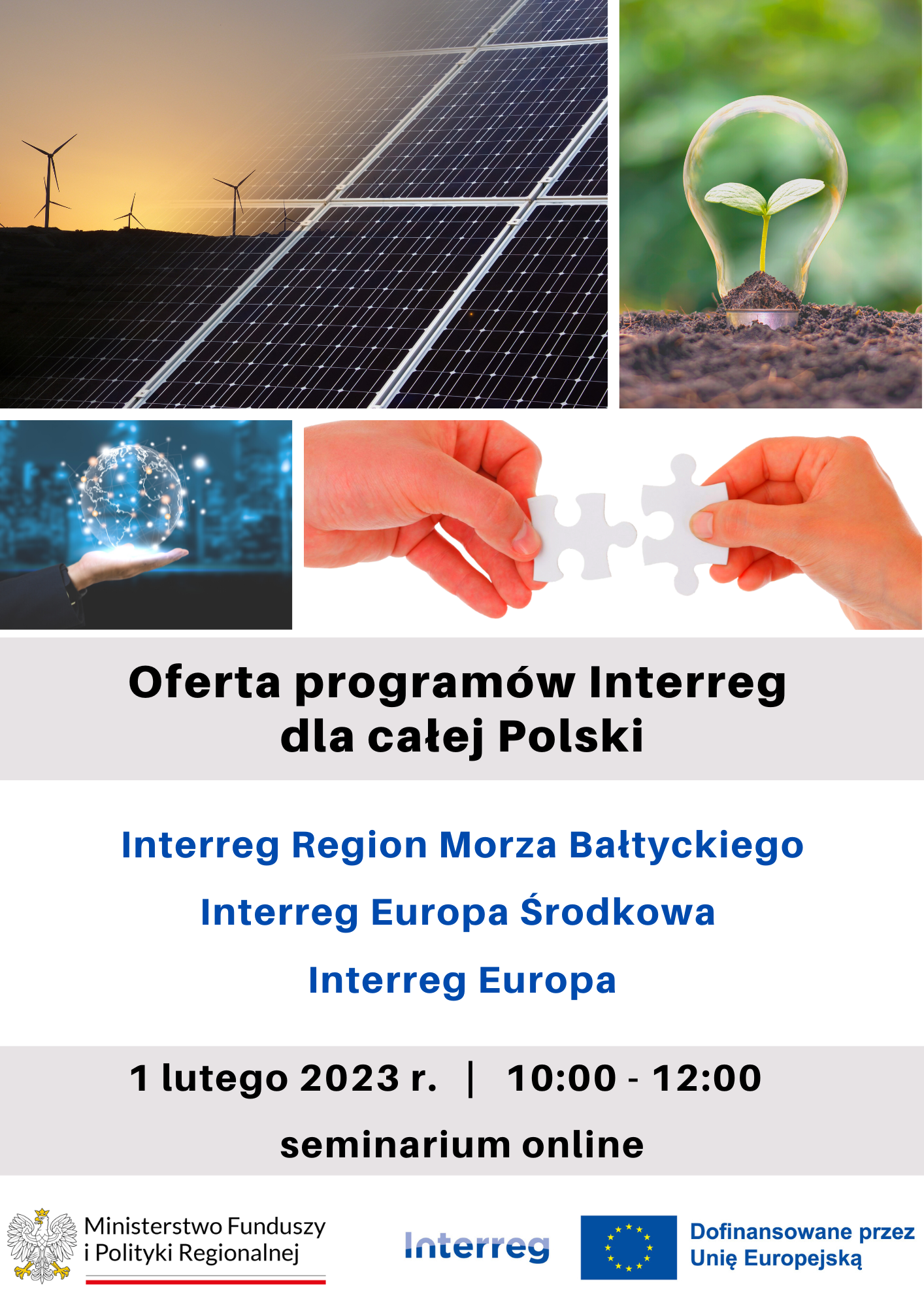 baner o spotkaniu na temat trzech programów Interreg