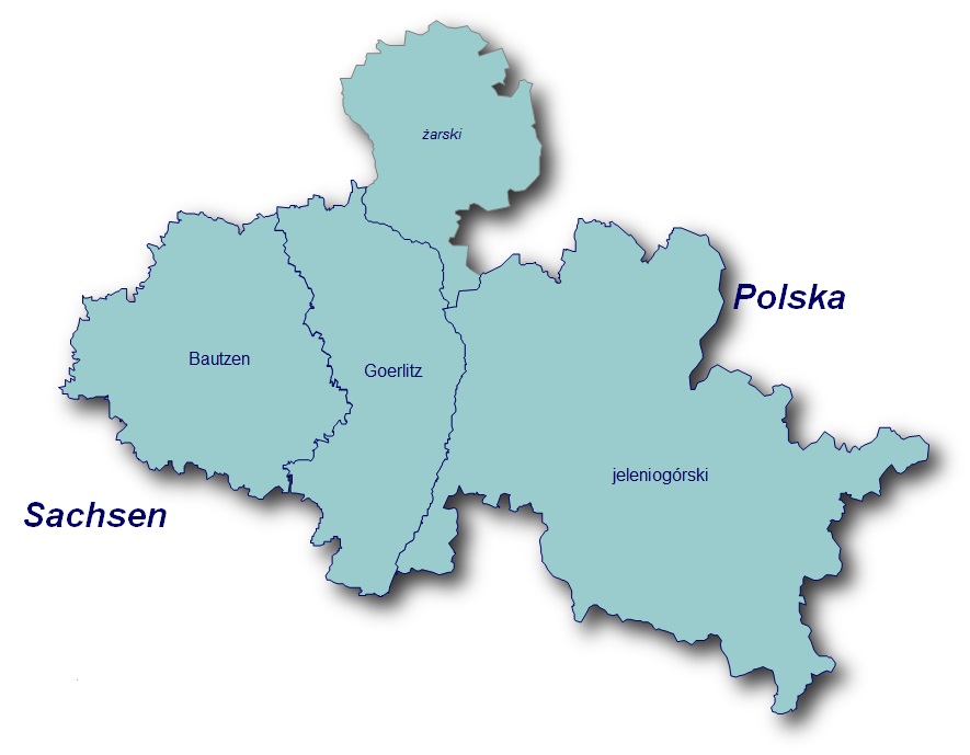 Mapa obszaru wsparcia programu Polska-Saksonia