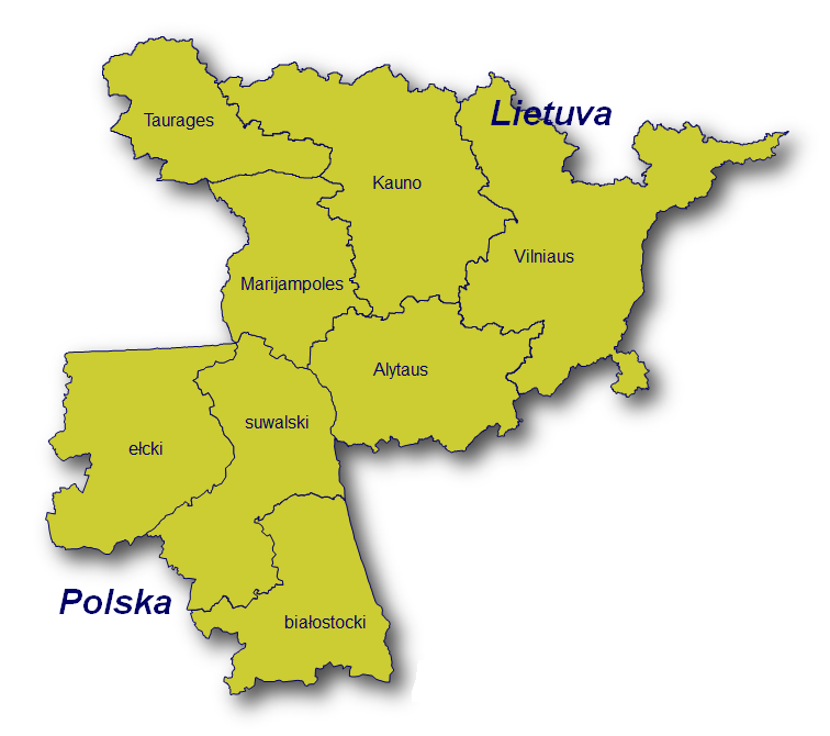 Obszar wsparcia programu Litwa-Polska