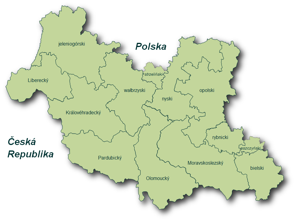 Obszar wsparcia programu Czechy - Polska
