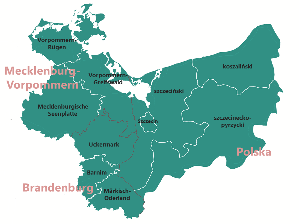 Obszar wsparcia programu Meklemburgia - Pomorze Przednie - Brandenburgia - Polska