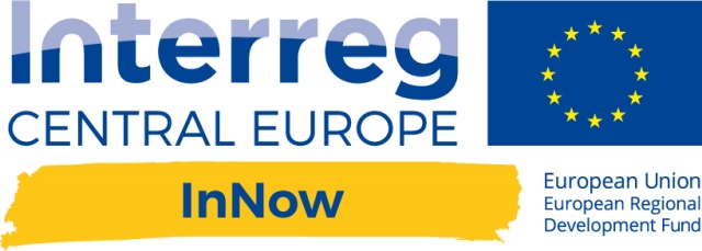 Grafika przedstawia logo projektu InNOW (Interreg Central Europe)